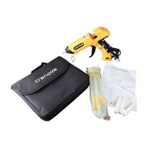 Crenova Yellow 20W Mini Hot Glue Gun Kit w/ Nylon Case & 7 mm Sticks